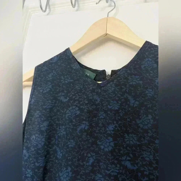 Ralph Lauren 100% Silk Black and Blue Floral Print Sleeveless  Dress, Size 6 - Picture 2 of 8